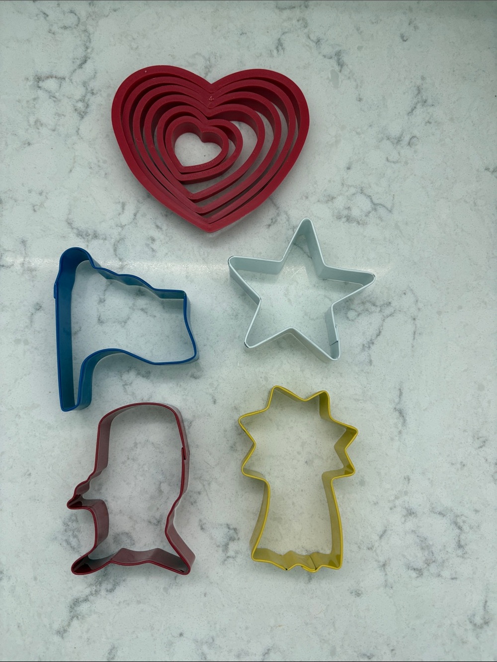 Patriotic Cutter Set - Red, Blue, White, and nesting heart set